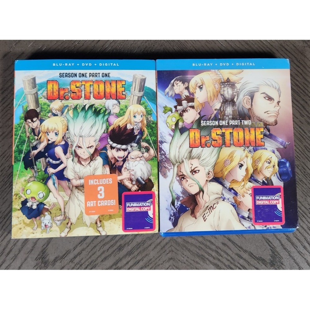 Dr. Stone Season 1 Part 1 & 2 Blu-ray DVD Combo Set Funimation Anime Shonen Jump